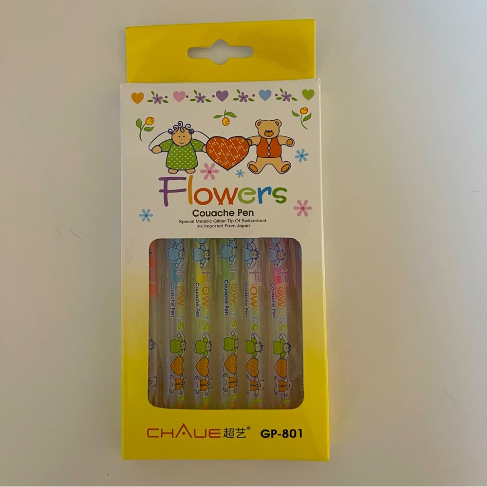 Chaue Flowers Couache Pens GP-801 for art crafts - New in Box set of 7